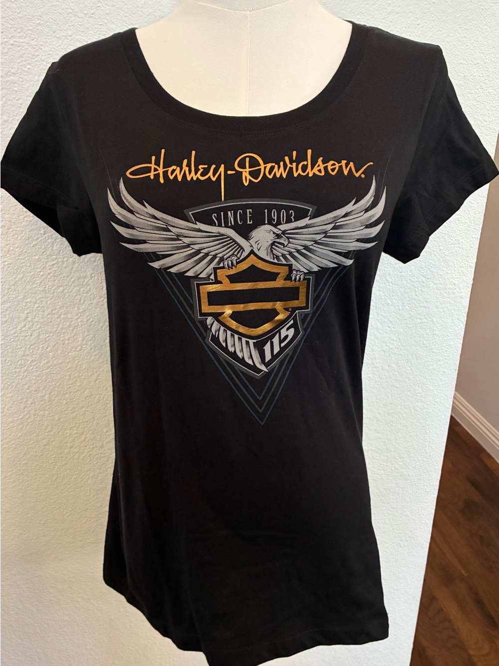 NWT Harley Davidson Women’s Tee Shirt Black Top XS Logo